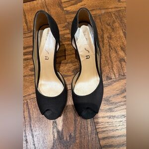 Elegant Black Peep-Toe Heels